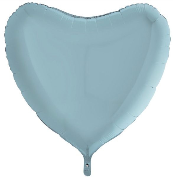 XXL Folienballon Figur - Herz Pastellblau - 91cm
